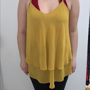 Mustard Yellow Tiered Tank Top